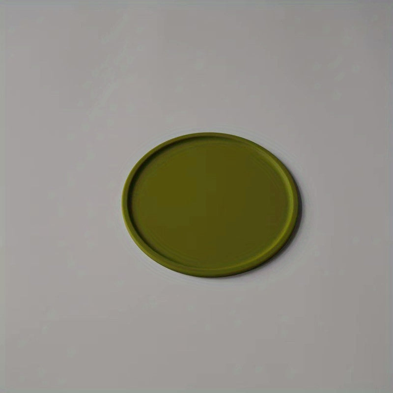 Nordic Morandi Color Silicone Spill-Proof Coasters, Heat-Resistant Thick Round Table Mats.