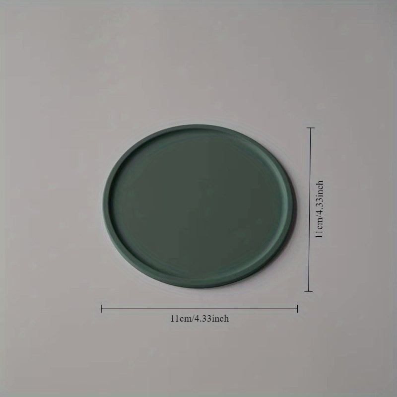 Nordic Morandi Color Silicone Spill-Proof Coasters, Heat-Resistant Thick Round Table Mats.