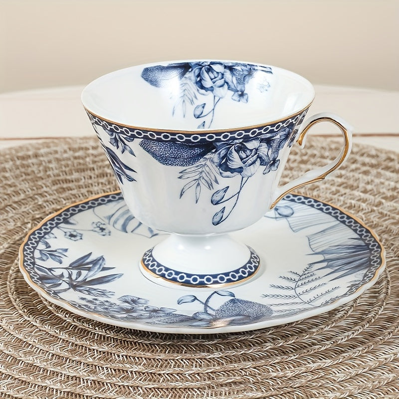 2pcs Tea Set - 8.45oz Cup & Saucer, Non-Slip, Lead-Free, Perfect for Afternoon Tea, Breakfast, and Gatherings, Ideal Mother's Day Gift