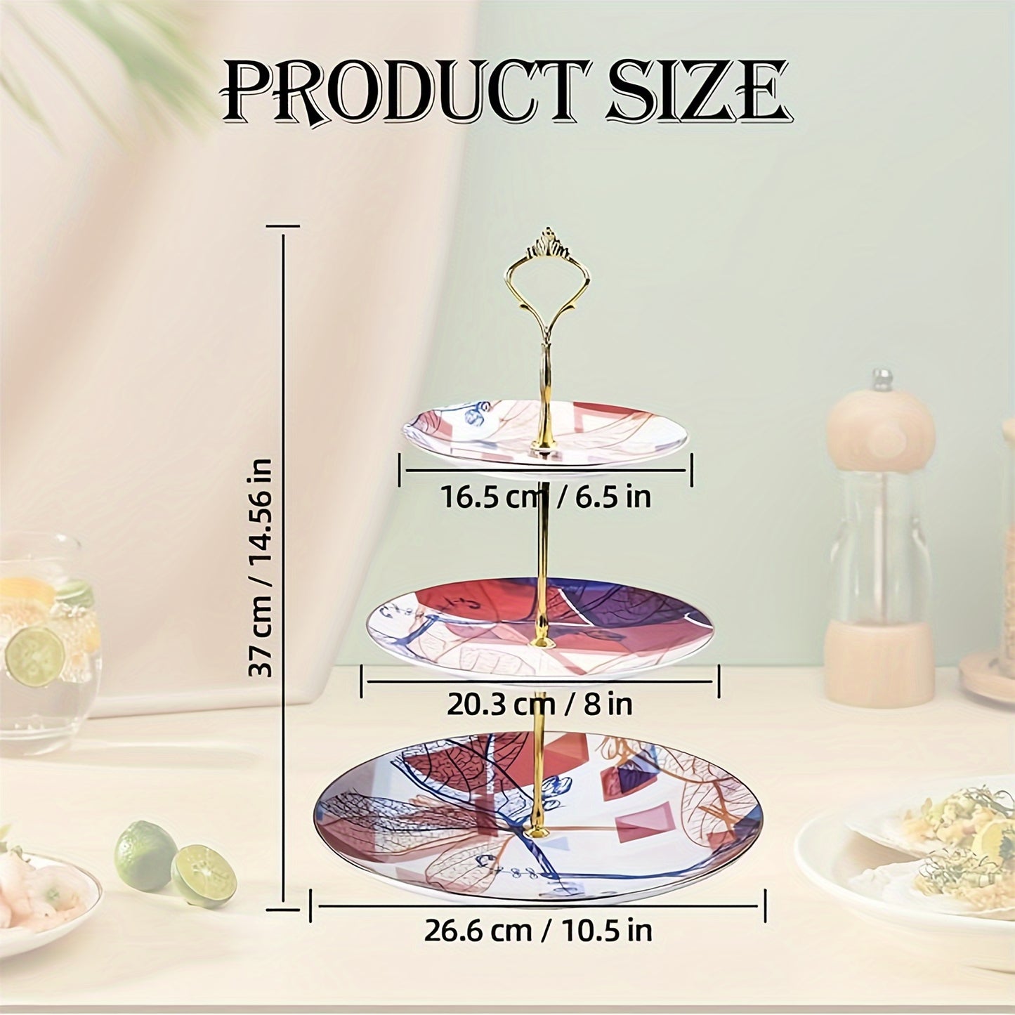 1 piece 3 tier cake stand, ceramic cake display stand for cake arrangement, modern art style, detachable design, suitable for party or dessert shop display.