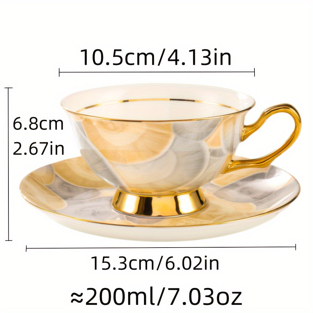 Holiday-Themed Cup & Saucer Set with Spoon, 6.76oz Round Insulated Non-Slip Lead-Free Matching Set for Family, Hand Wash Only - Perfect for Christmas, Halloween, Thanksgiving, Mother's Day, National Nurses Day