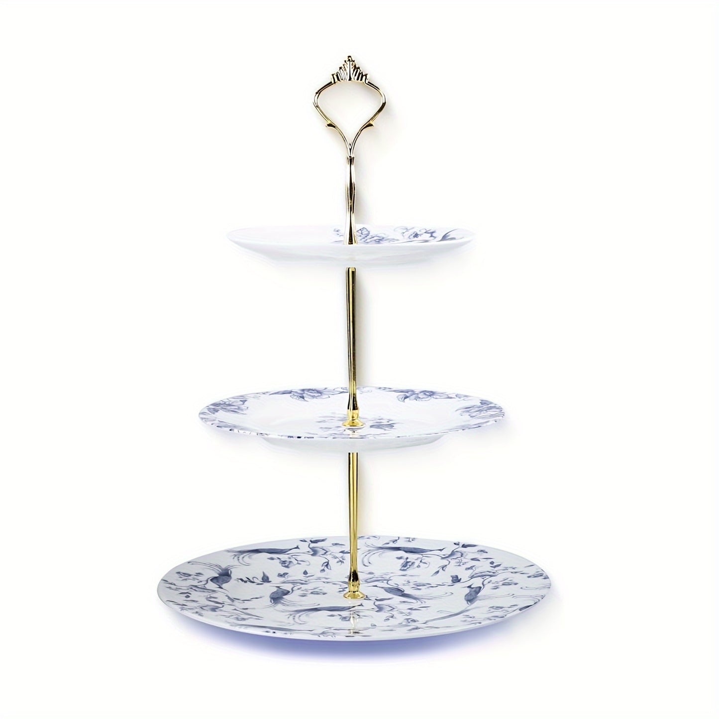 Elegant 3-Tier Ceramic Cake Stand - Blue, Detachable Design for Easy Serving & Display - Perfect for Afternoon Tea, Birthday Parties & Holiday Celebrations