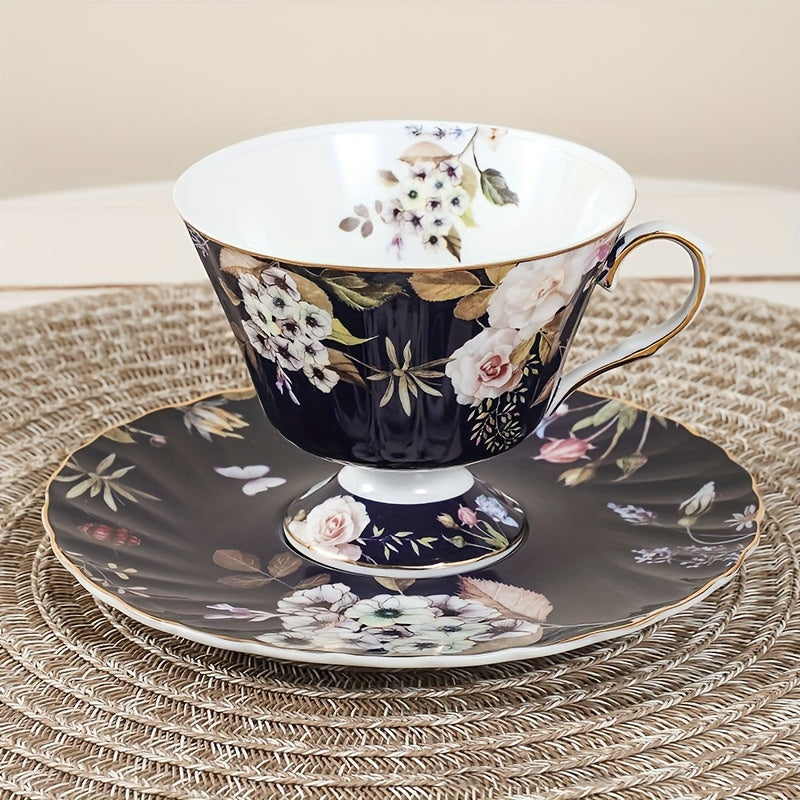 2pcs Tea Set - 8.45oz Cup & Saucer, Non-Slip, Lead-Free, Perfect for Afternoon Tea, Breakfast, and Gatherings, Ideal Mother's Day Gift