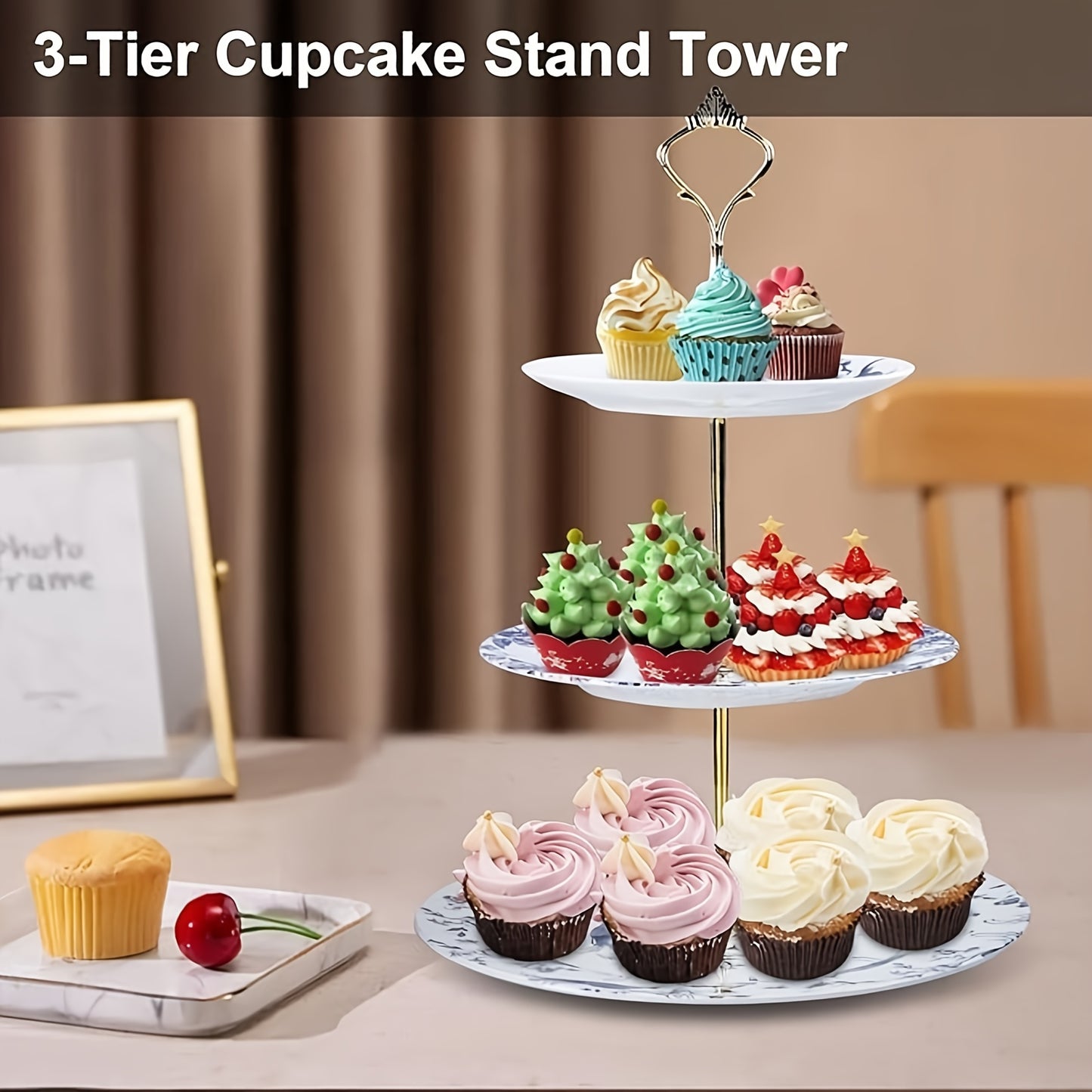 Elegant 3-Tier Ceramic Cake Stand - Blue, Detachable Design for Easy Serving & Display - Perfect for Afternoon Tea, Birthday Parties & Holiday Celebrations