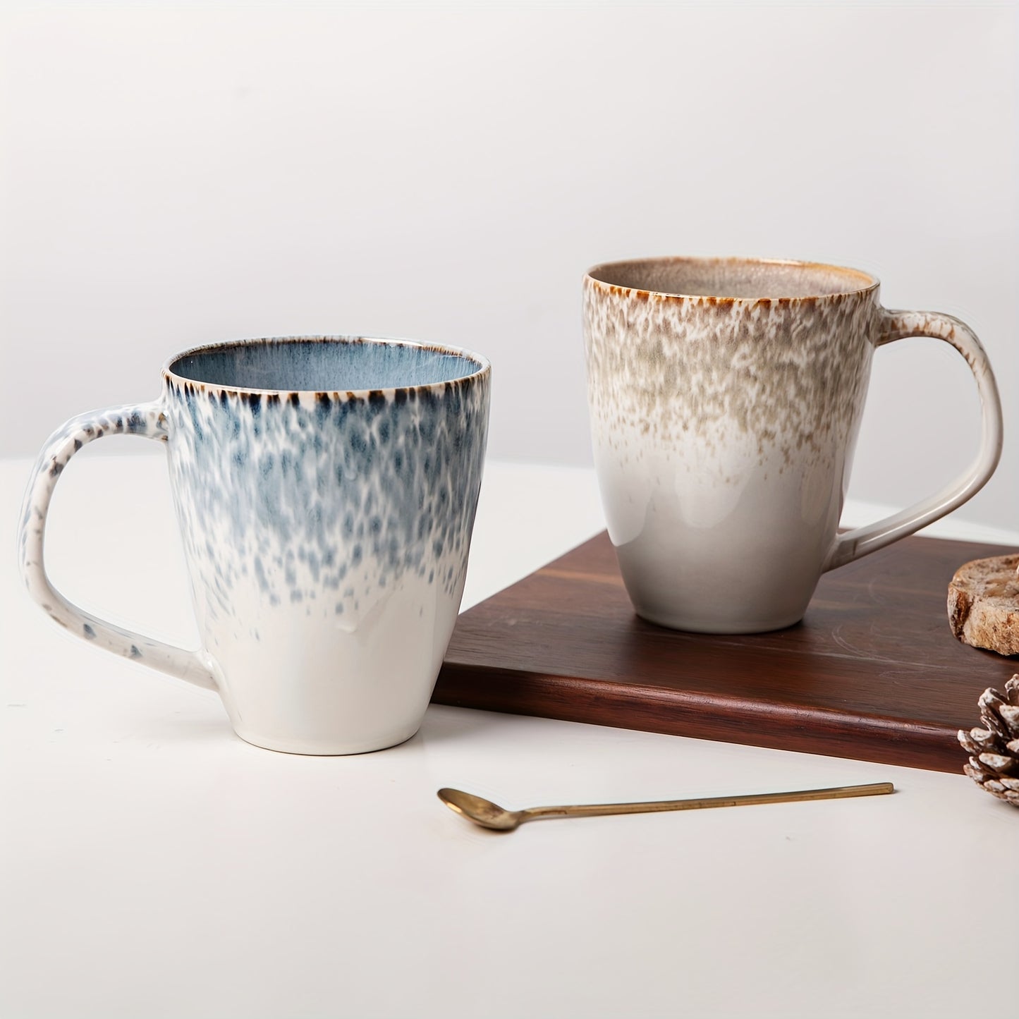 2pcs 17 OZ Coffee Mugs, Large Ceramic Coffee Mugs, Modern Coffee Mugs Set With Handle For Tea