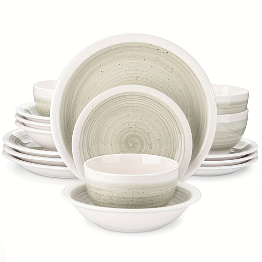 16pcs Dinnerware Se, Beige Tableware, Porcelain Dining Set, Reusable And Washable Plate Bowl Mug Sets, For Home Kitchen, Restaurant, Party And Holiday, Kitchen Organizers And Storage, Kitchen Accessories