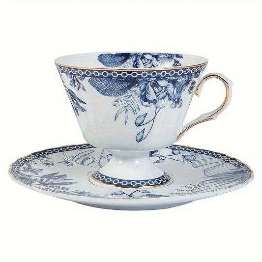 2pcs Tea Set - 8.45oz Cup & Saucer, Non-Slip, Lead-Free, Perfect for Afternoon Tea, Breakfast, and Gatherings, Ideal Mother's Day Gift